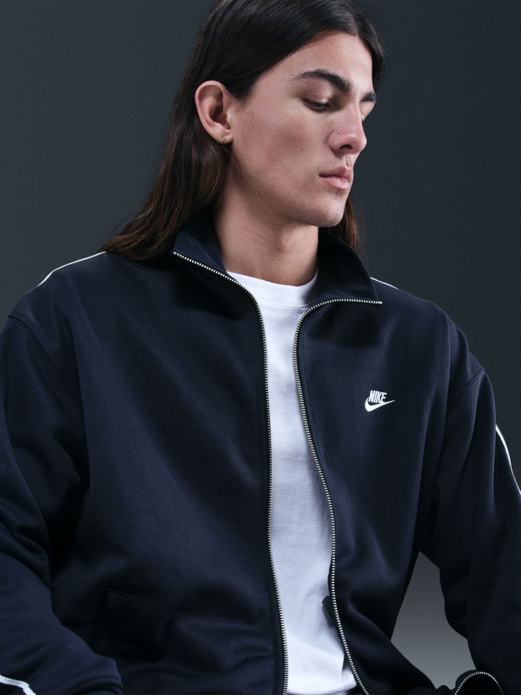 Толстовка мужская Nike M NK CLUB KNIT OS TRACK JACKET темно-синяя HV1417-451 изображение 4