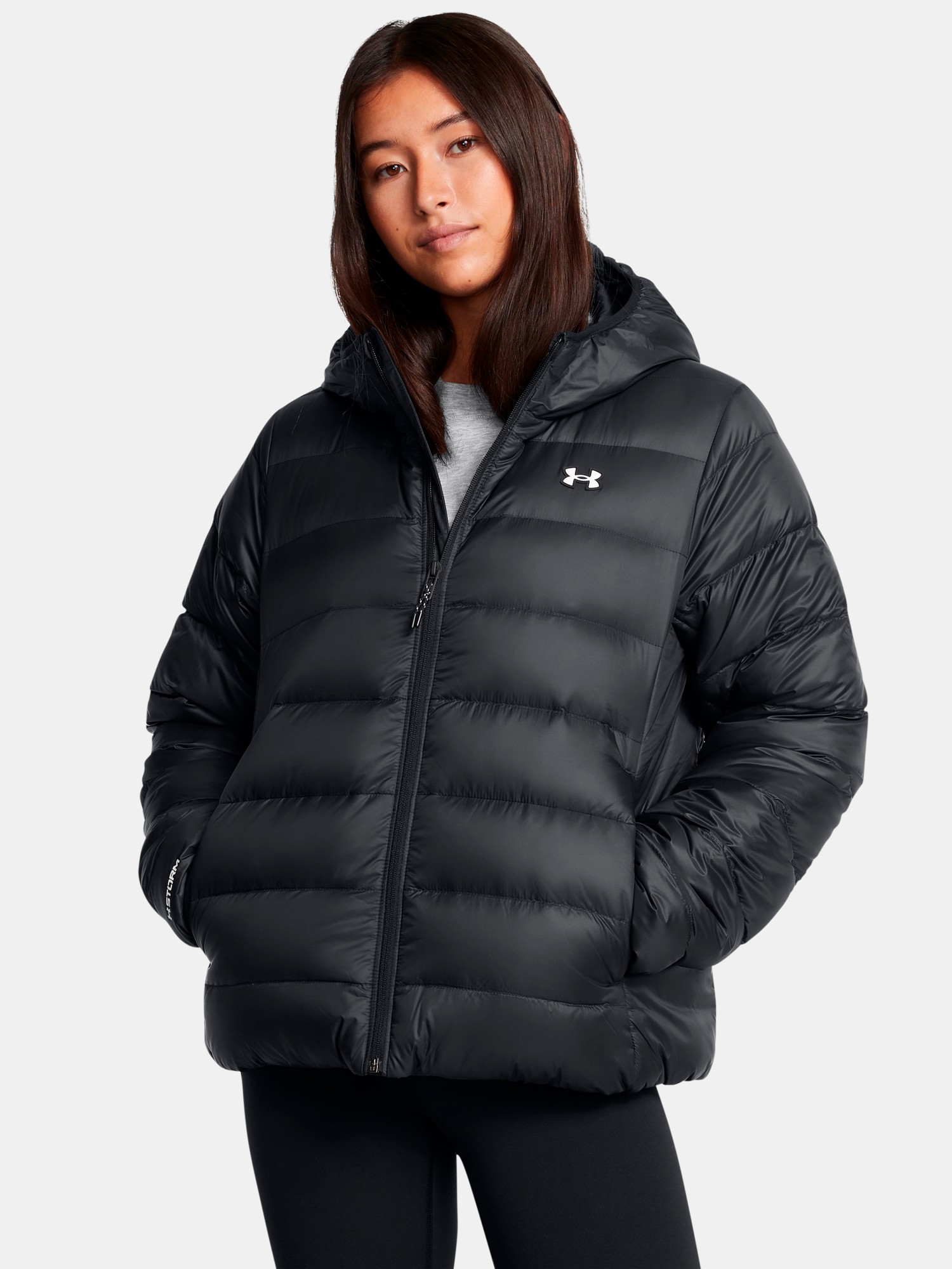 Куртка женская Under Armour LEGEND DOWN HOODED JACKET черная 1385852-001 изображение 2