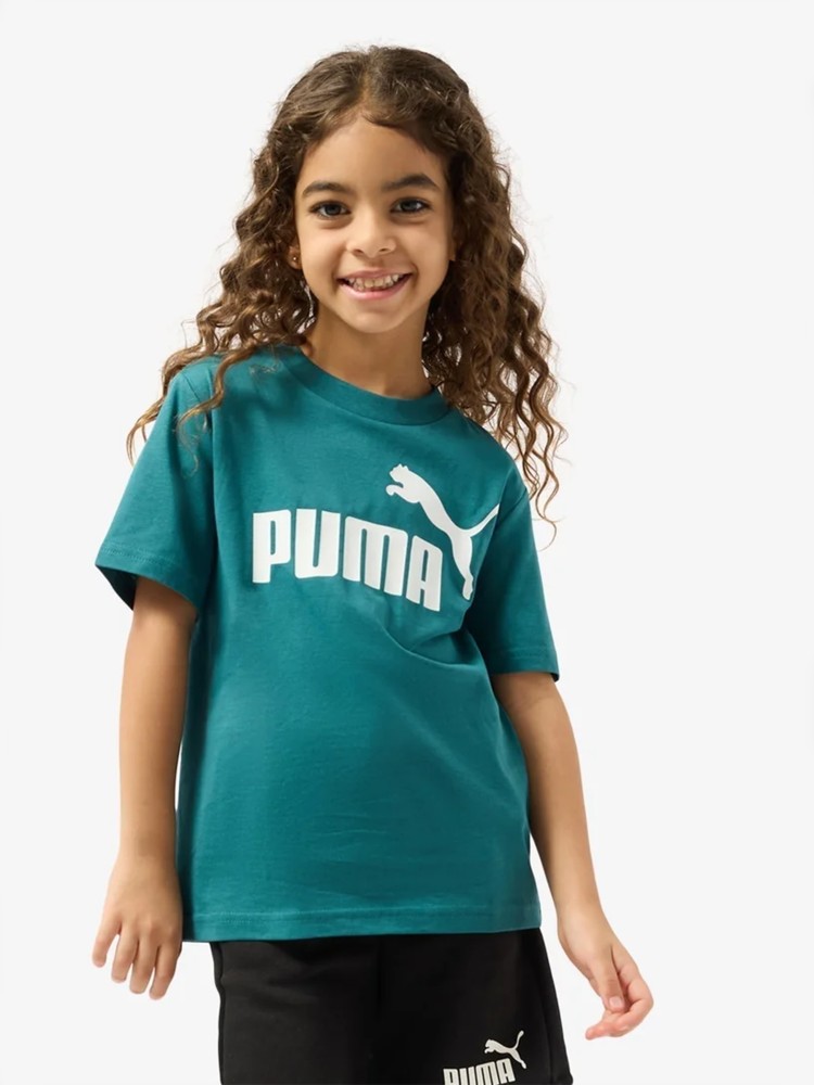 Футболка детская Puma ESS No. 1 Logo Tee B зеленая 68490641 изображение 2