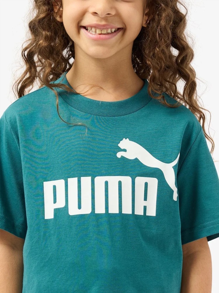 Футболка детская Puma ESS No. 1 Logo Tee B зеленая 68490641 изображение 4