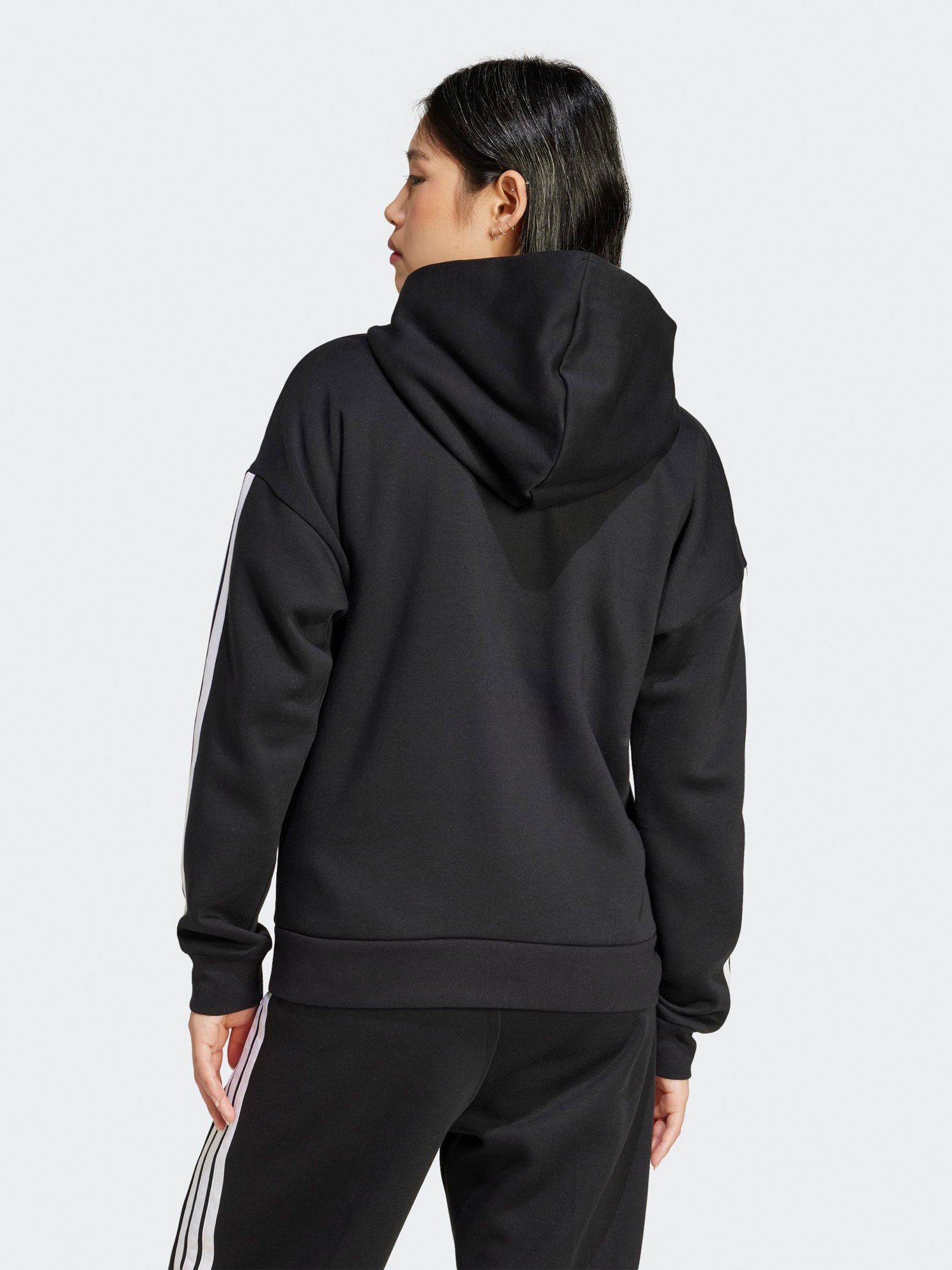 Толстовка женская Adidas W 3S FL FZ HD черная JE1283 изображение 3