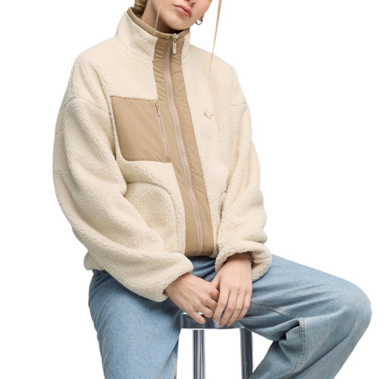 Куртка женская Puma Reversible Sherpa Jacket бежевая 68838687 изображение 1