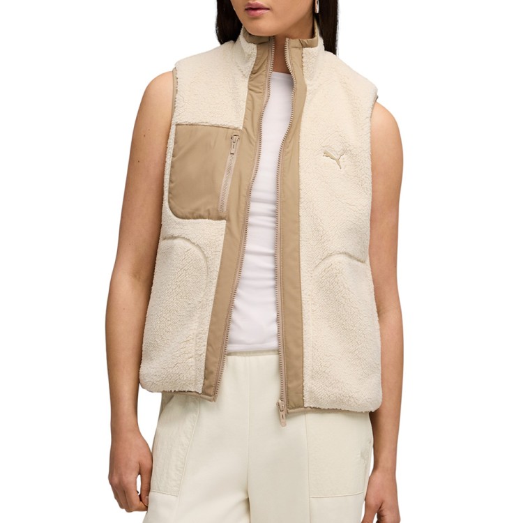 Жилет женский Puma Reversible Sherpa Vest бежевый 68838887 изображение 1