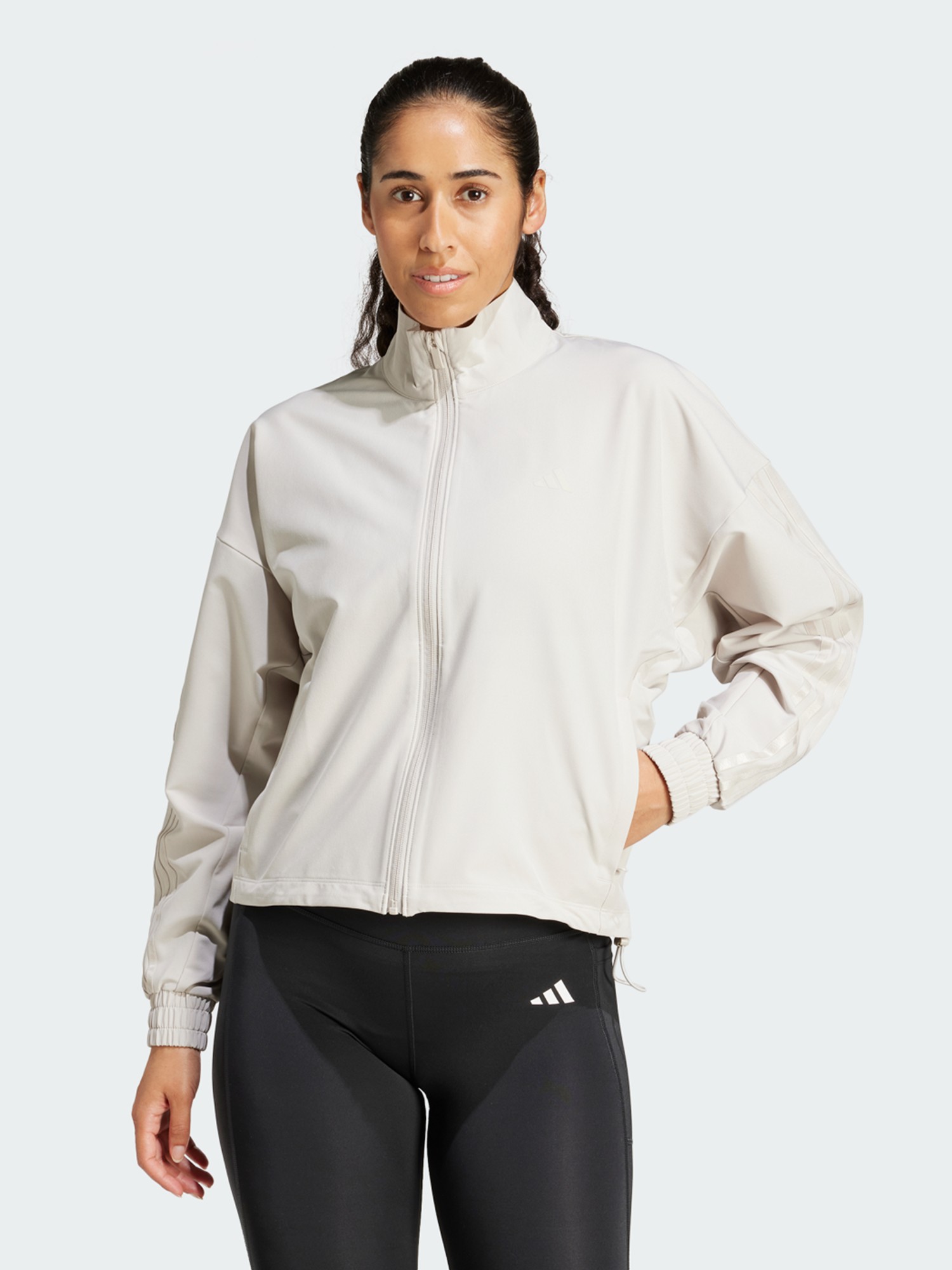 Толстовка женская Adidas PACER W JACKET бежевая JP4343 изображение 2
