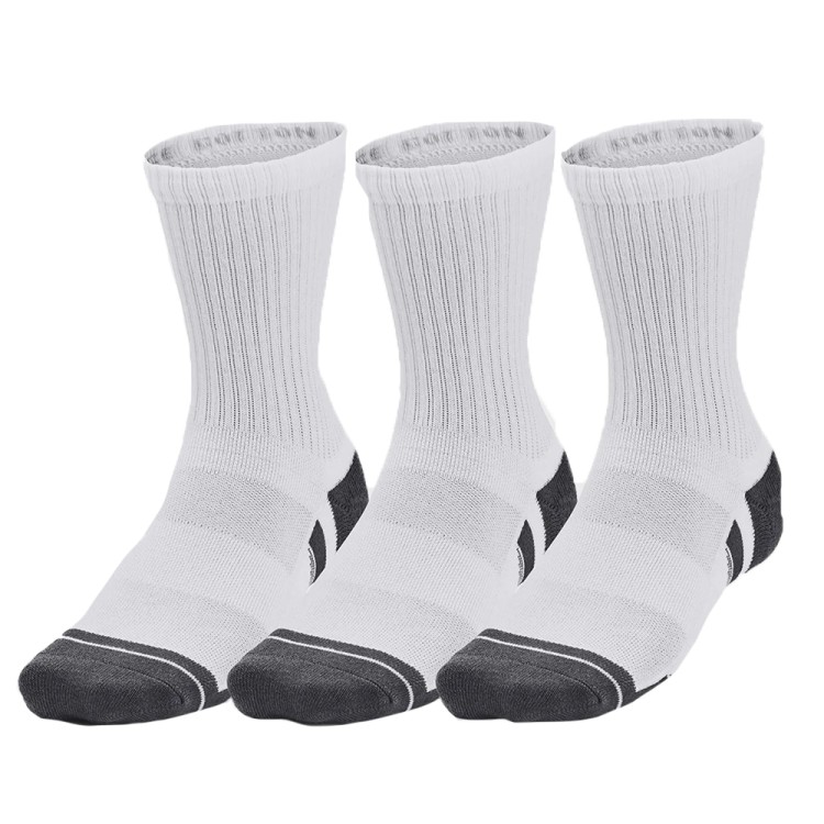 Носки  Under Armour UA Performance Cotton 3p Mid белые 1379530-100 изображение 1