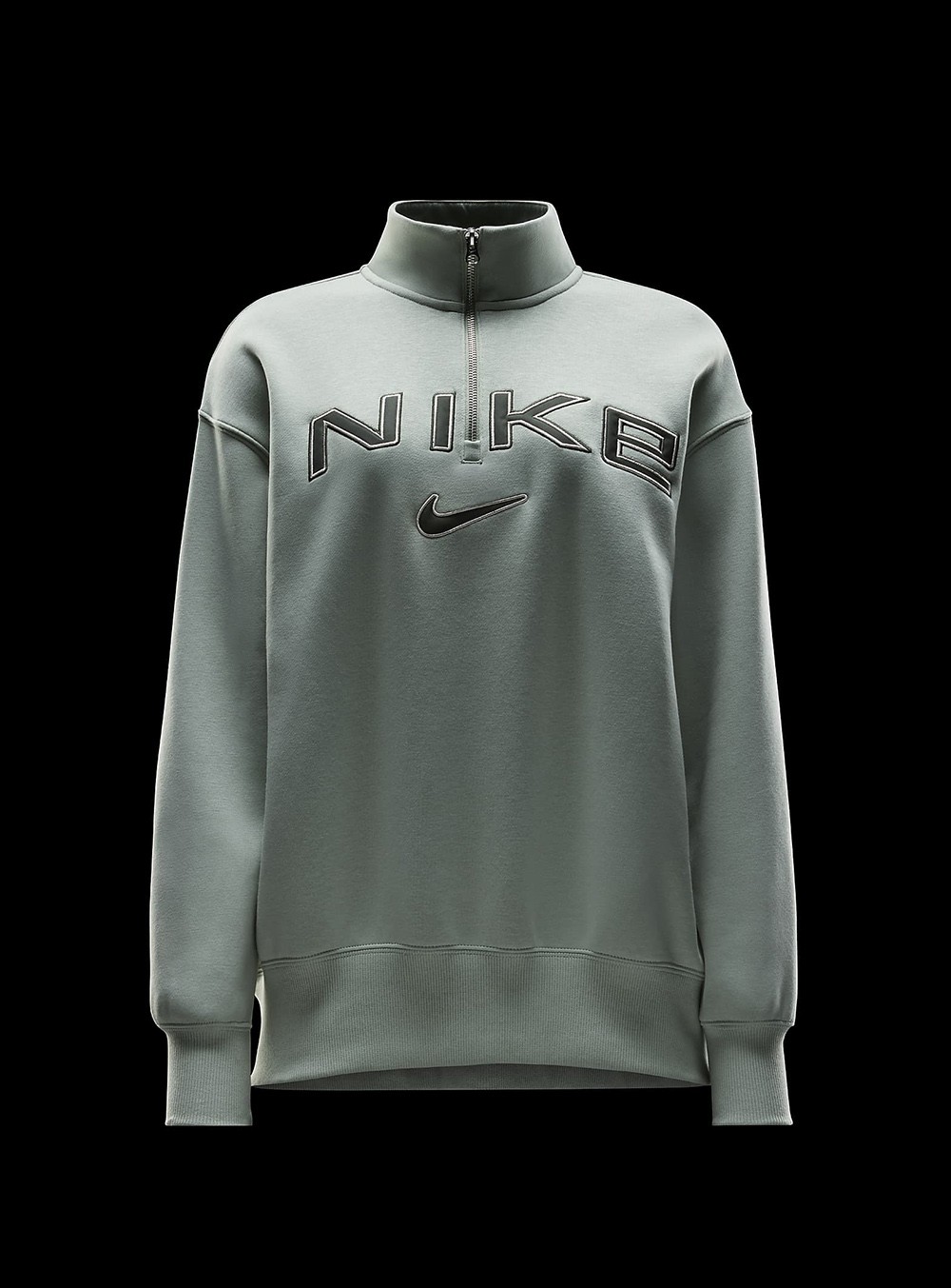Толстовка женская Nike W NSW PHNX FLC OS LOGO QZ зеленая FV7679-370 изображение 6
