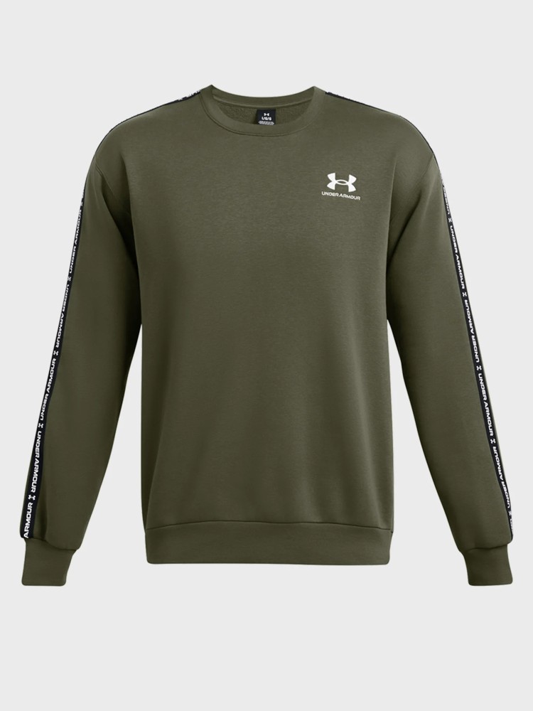 Толстовка мужская Under Armour UA Icon Fleece Crew Taping оливковая 1389357-390 изображение 6