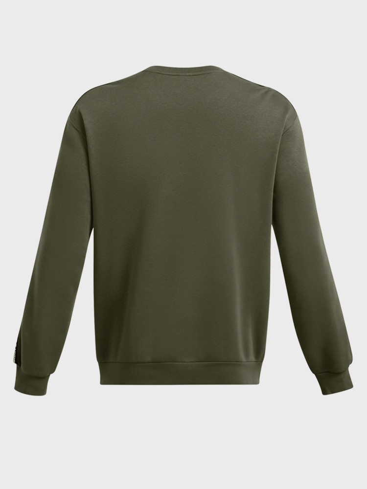 Толстовка мужская Under Armour UA Icon Fleece Crew Taping оливковая 1389357-390 изображение 7