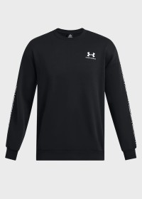 Толстовка мужская Under Armour UA Icon Fleece Crew Taping черная 1389357-001 изображение 5