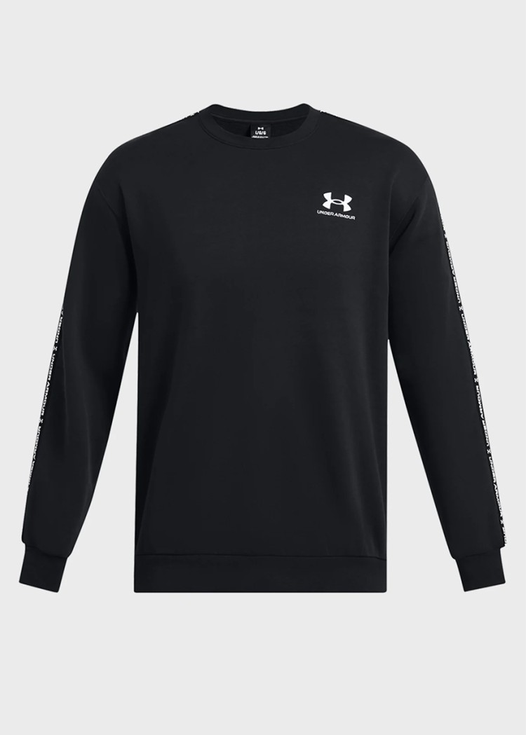 Толстовка мужская Under Armour UA Icon Fleece Crew Taping черная 1389357-001 изображение 5