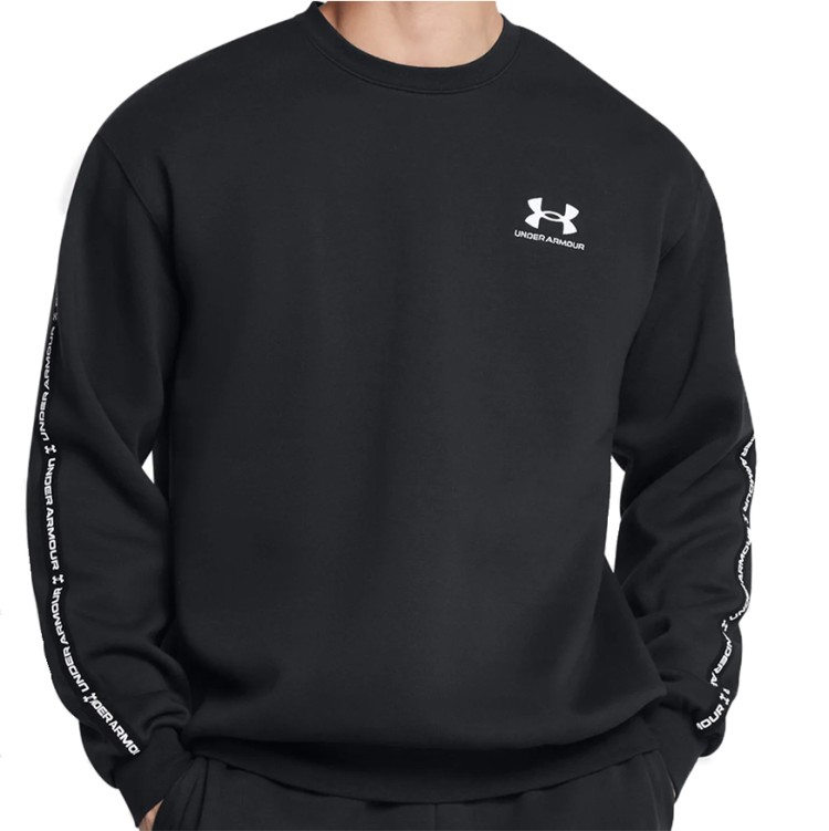 Толстовка мужская Under Armour UA Icon Fleece Crew Taping черная 1389357-001 изображение 7