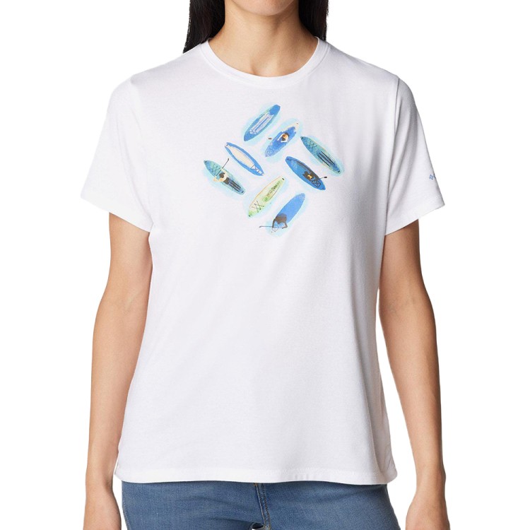Футболка женская Columbia SUN TREK™ SS GRAPHIC TEE белая 1931751-117