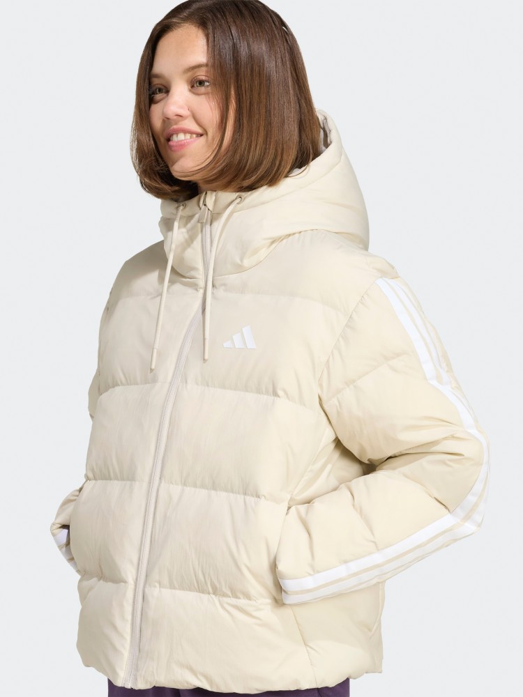 Куртка женская Adidas W ESS 3S P D HO серая JM4107 изображение 5