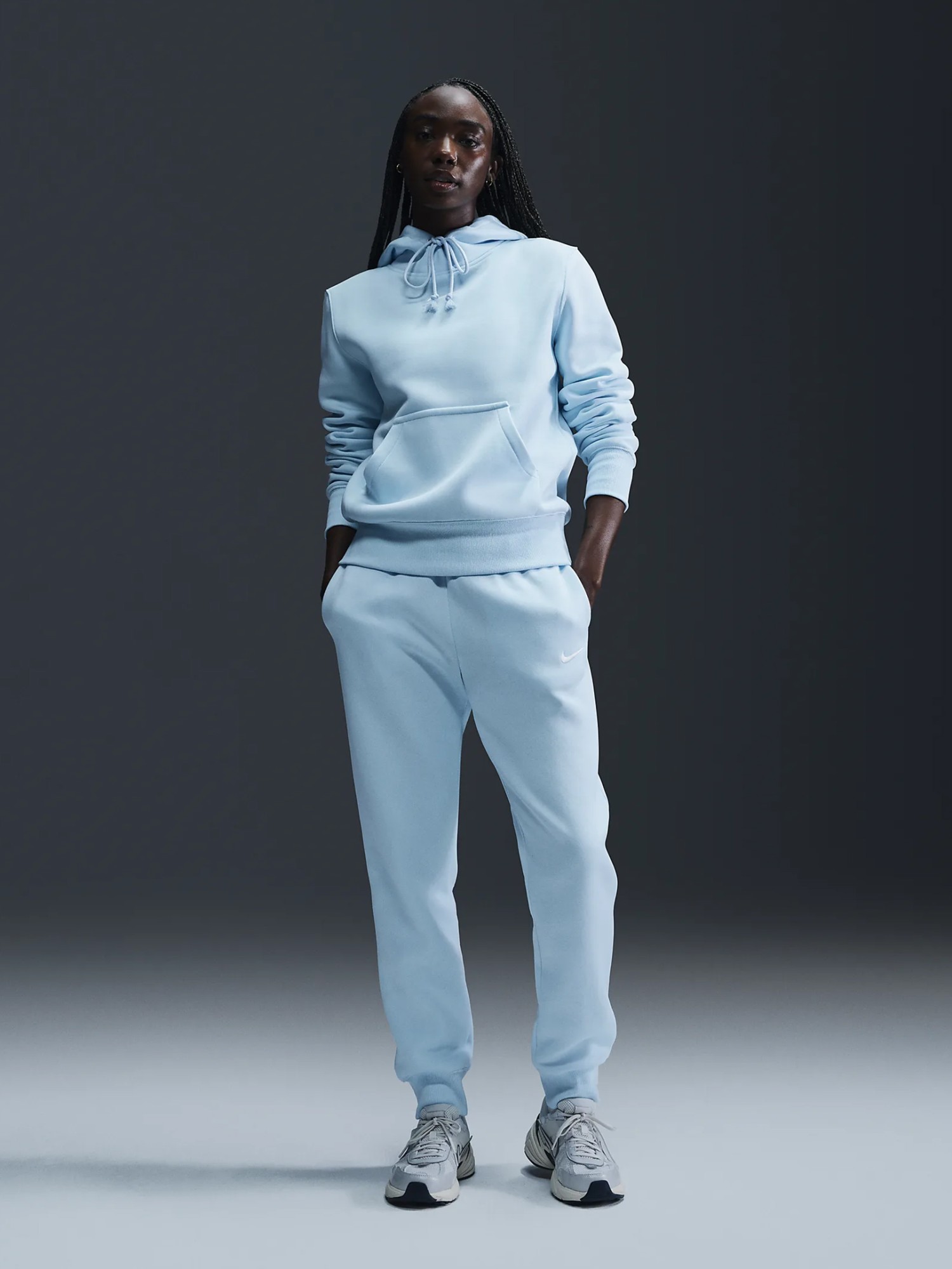 Брюки женские Nike W NSW PHNX FLC MR PANT STD голубые FZ7626-474 изображение 2