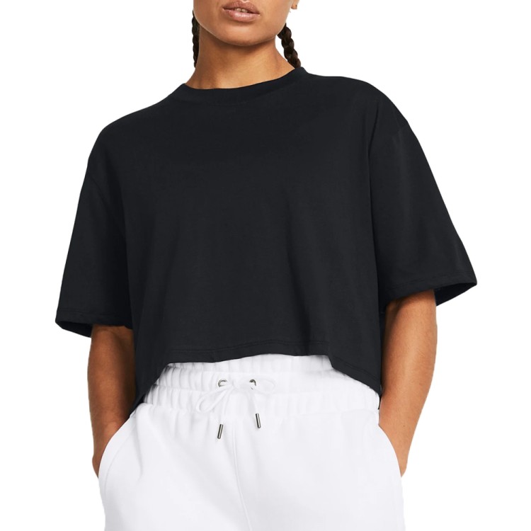 Футболка женская Under Armour Campus Boxy Crop SS черная 1383644-001 изображение 1
