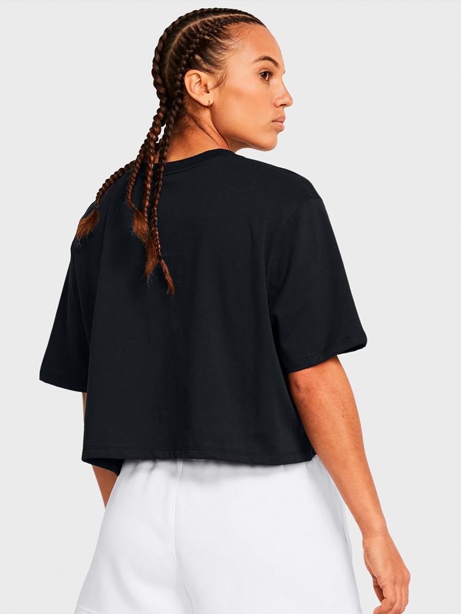 Футболка женская Under Armour Campus Boxy Crop SS черная 1383644-001 изображение 3