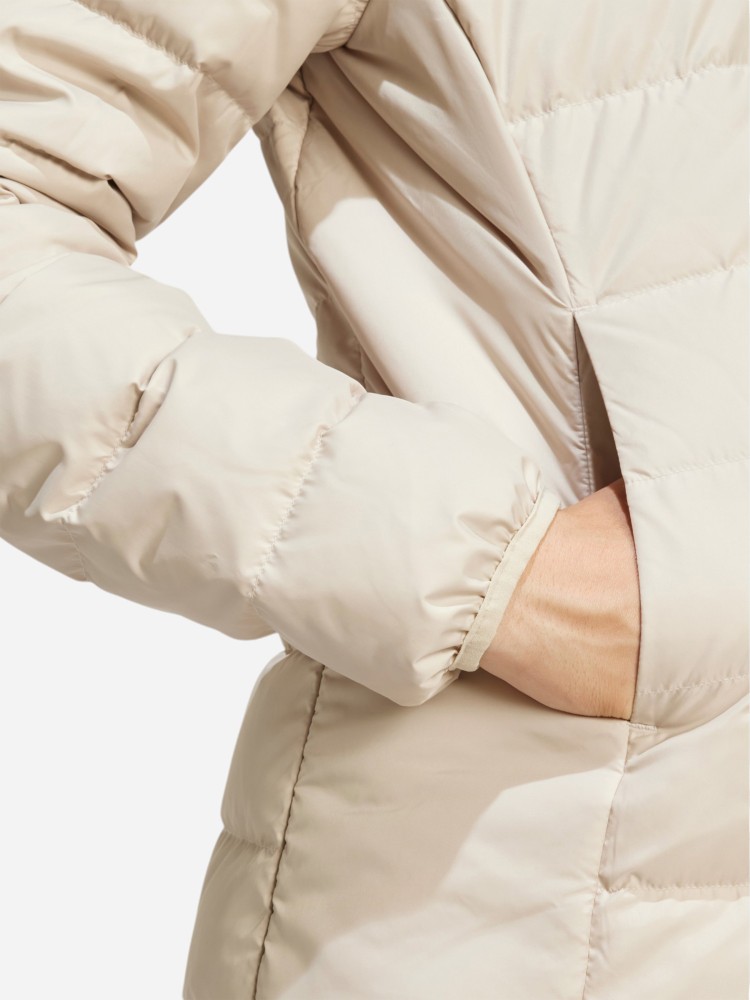 Куртка женская Adidas W ESS L D HO J бежевая IX8930 изображение 6