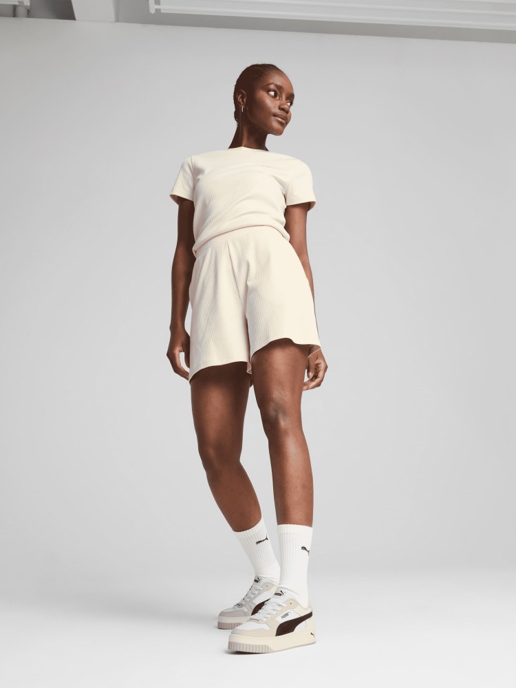 Шорты женские Puma ESS ELEVATED Shorts бежевые 68502687 изображение 2