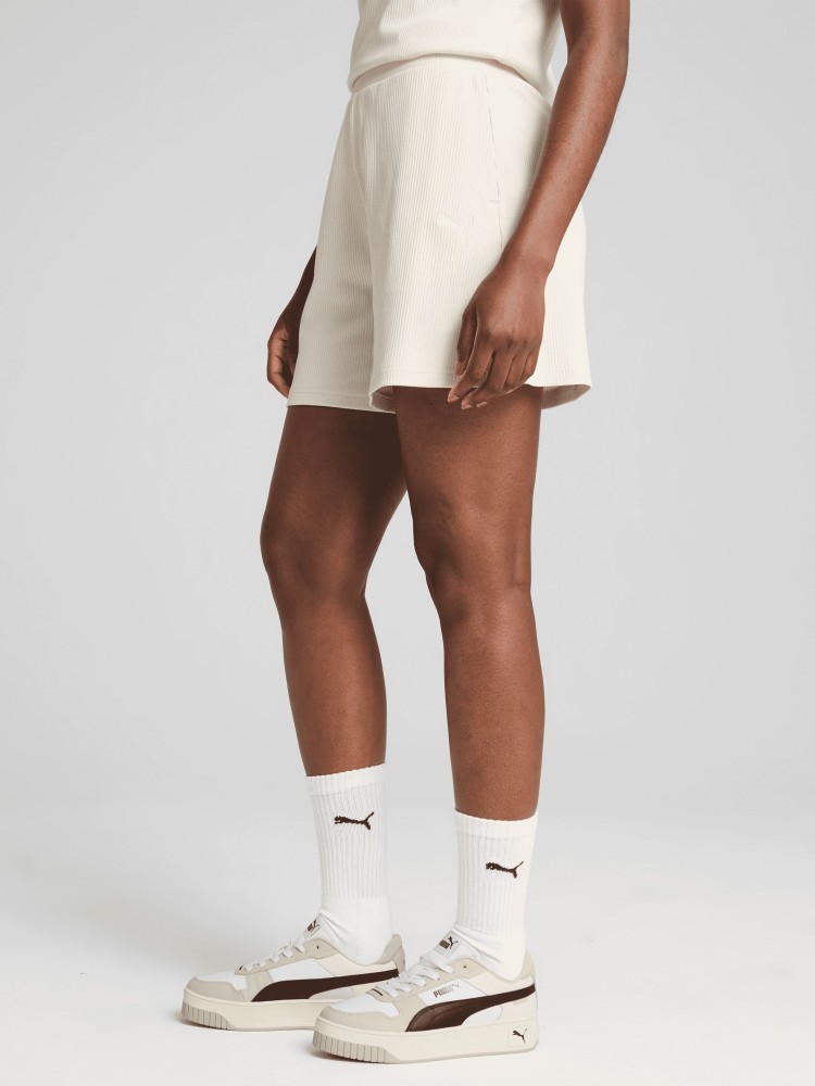 Шорты женские Puma ESS ELEVATED Shorts бежевые 68502687 изображение 3