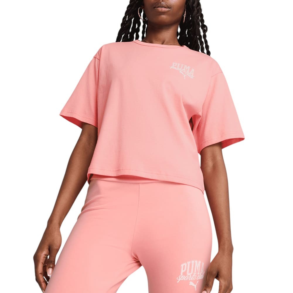 Футболка женская Puma PUMA CLASS Relaxed Crop Tee коралловая 68503018