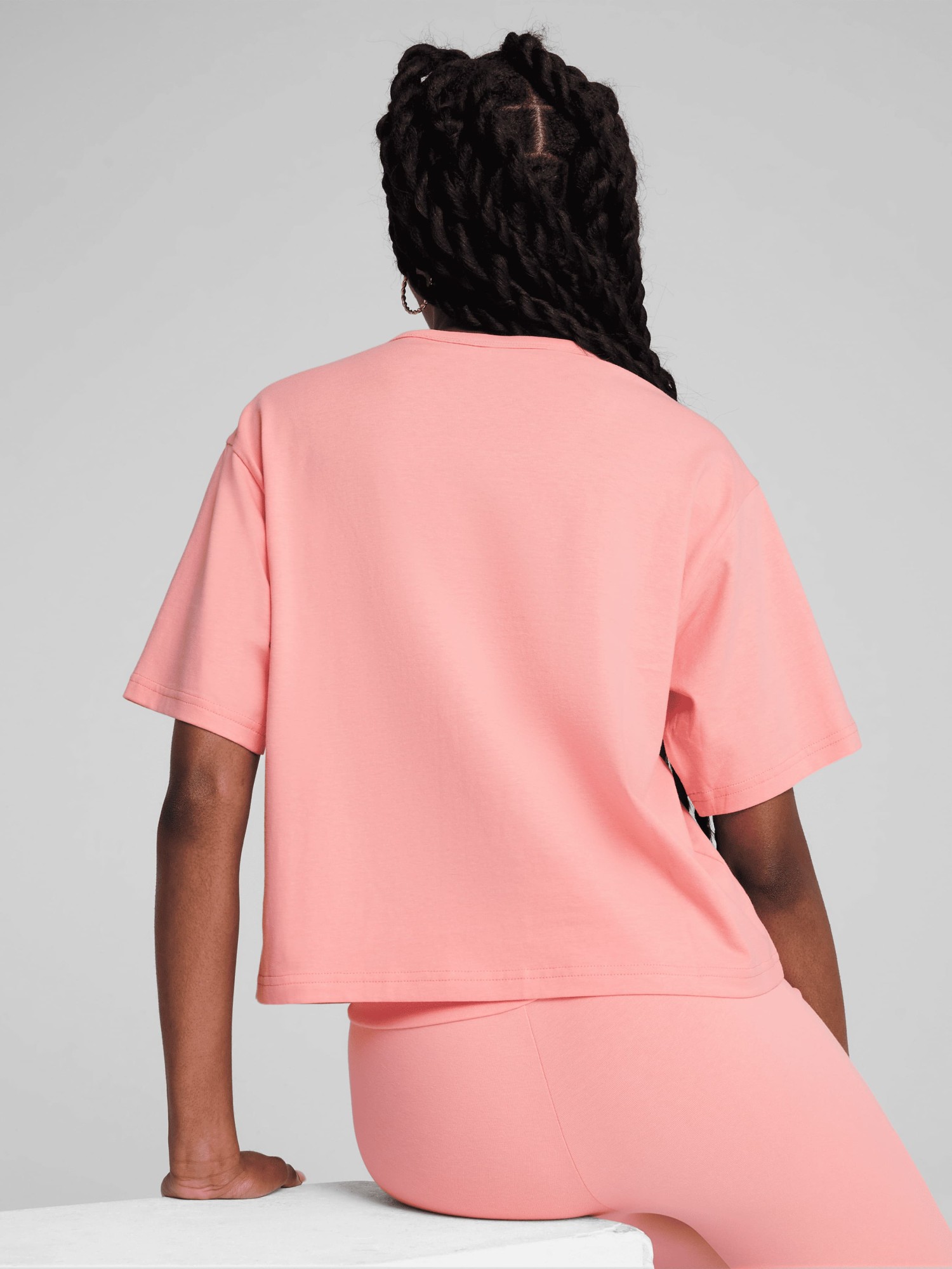 Футболка женская Puma PUMA CLASS Relaxed Crop Tee коралловая 68503018 изображение 3