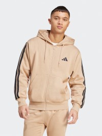 Толстовка мужская Adidas M 3S FL FZ HD бежевая JX0745 изображение 2