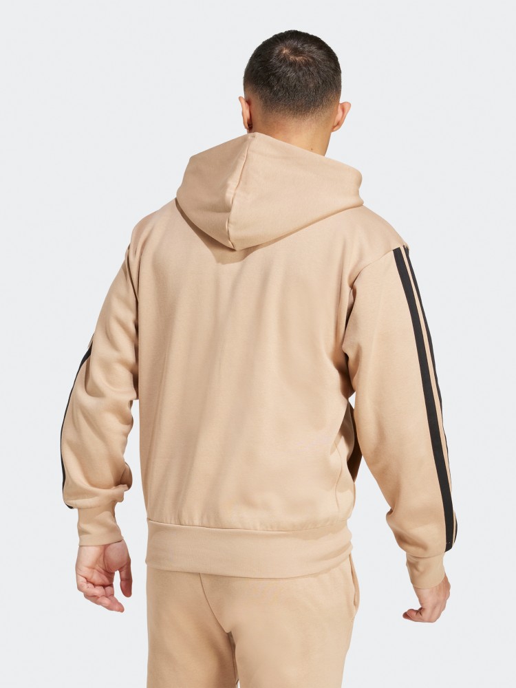 Толстовка мужская Adidas M 3S FL FZ HD бежевая JX0745 изображение 3