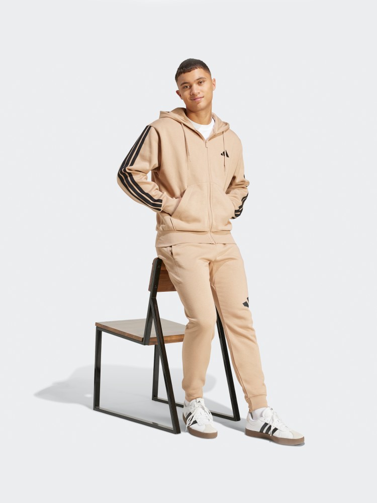 Толстовка мужская Adidas M 3S FL FZ HD бежевая JX0745 изображение 4
