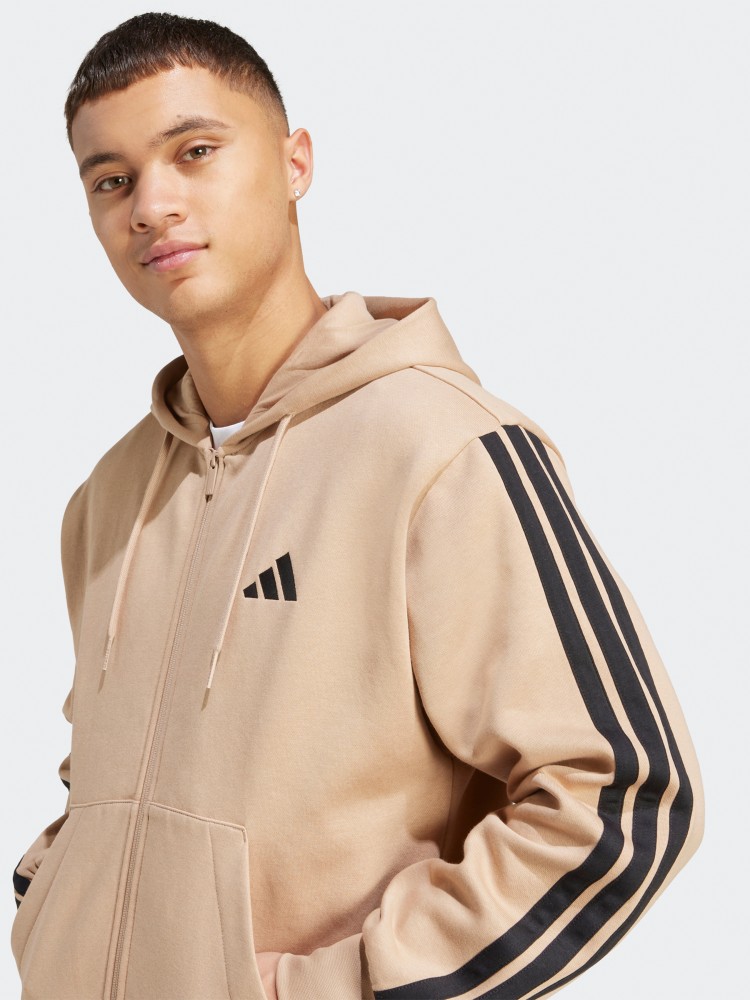 Толстовка мужская Adidas M 3S FL FZ HD бежевая JX0745 изображение 5