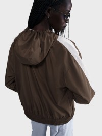 Толстовка женская Nike W NSW ESSNTL UV WVN JKT HD коричневая FV6298-004 изображение 3