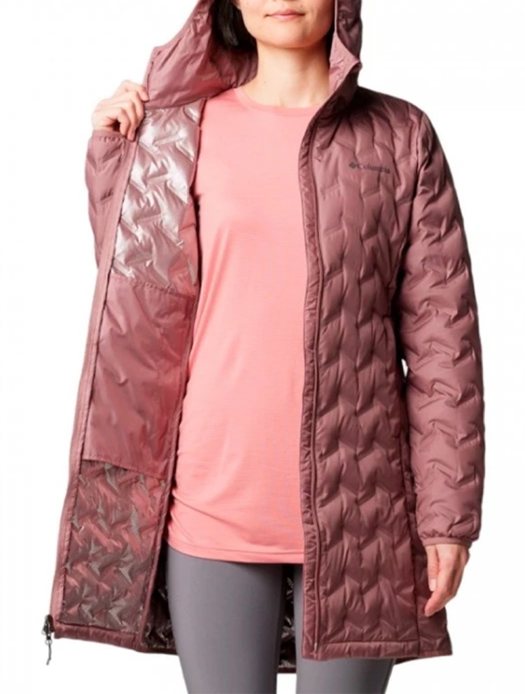 Куртка женская Columbia Delta Ridge™ II Long Down Jacket темно-розовая 2088211-609 изображение 6
