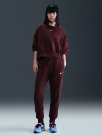 Толстовка женская Nike W NSW STYLE FLC CREW OOS бордовая DQ5761-652 изображение 8