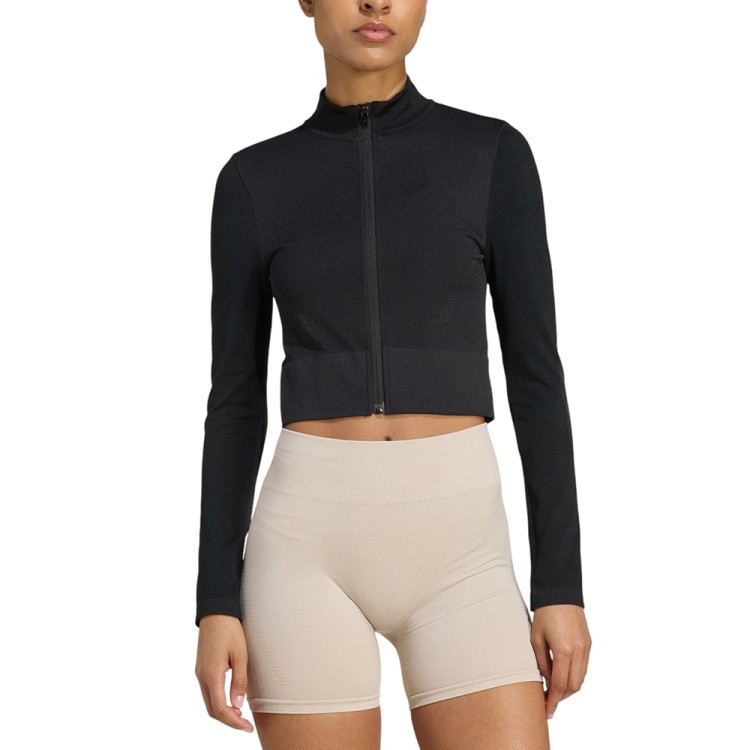 Футболка женская Adidas WE KNIT JKT черная JX3900 изображение 1