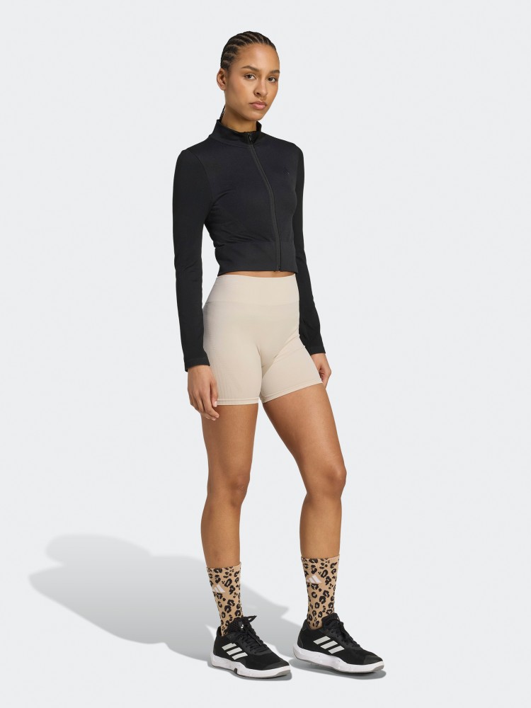 Футболка женская Adidas WE KNIT JKT черная JX3900 изображение 4