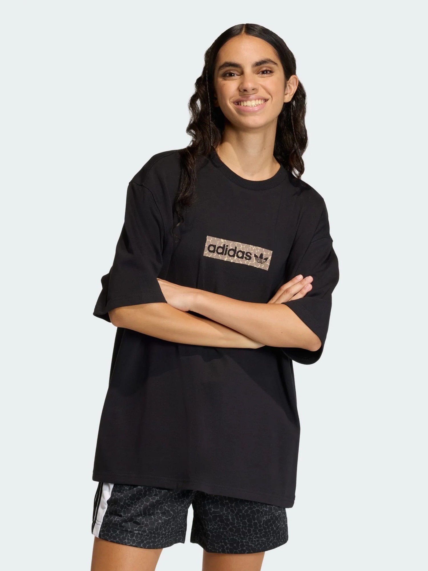 Футболка женская Adidas AOP SS T-SHIRT черная KD2822 изображение 2