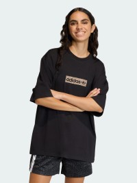 Футболка женская Adidas AOP SS T-SHIRT черная KD2822 изображение 2