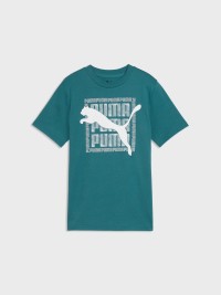 Футболка детская Puma GRAPHIC Cat Tee B зеленая 69211641 изображение 2