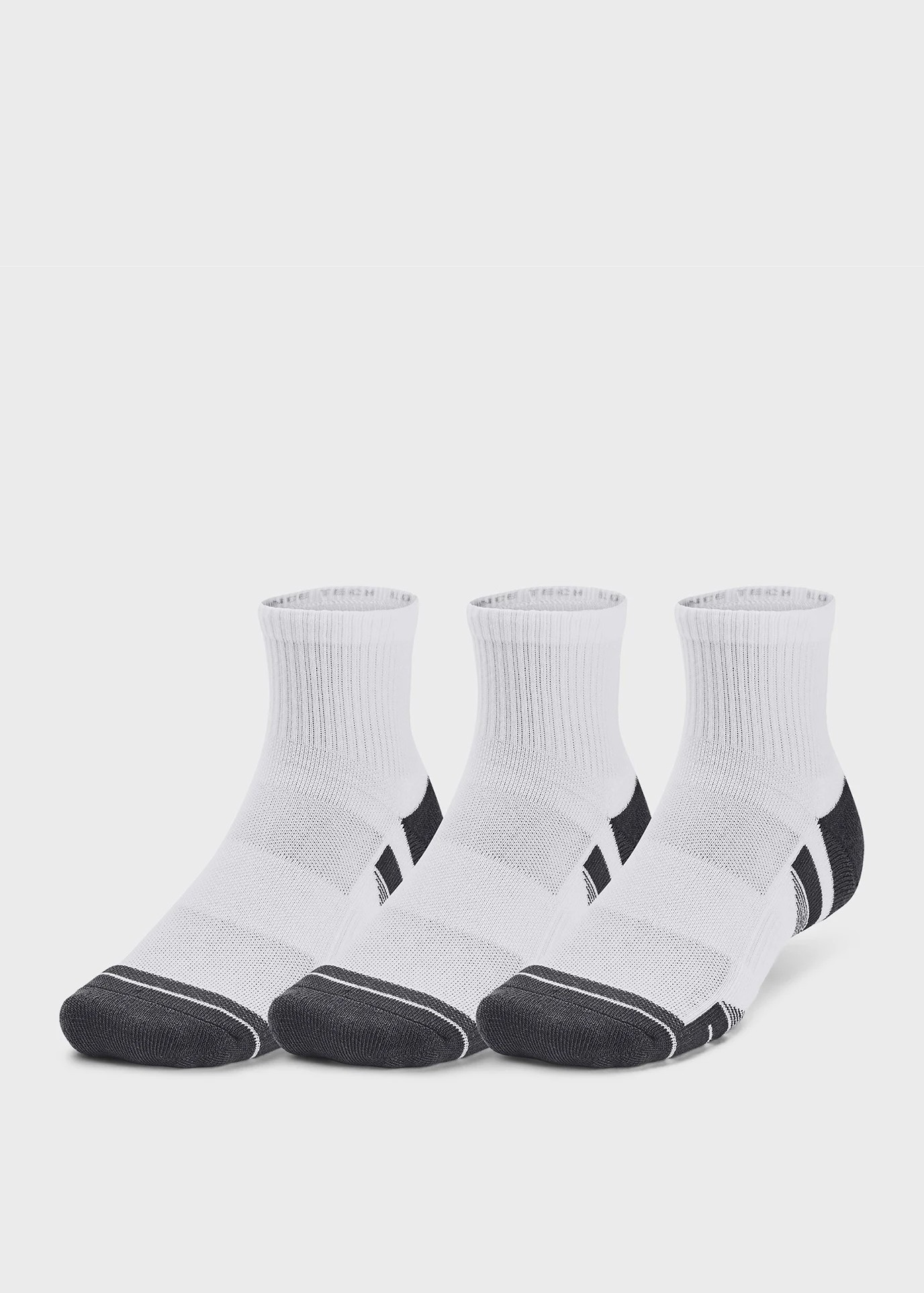 Носки  Under Armour UA Performance Tech 3pk Qtr белые 1379510-100 изображение 2