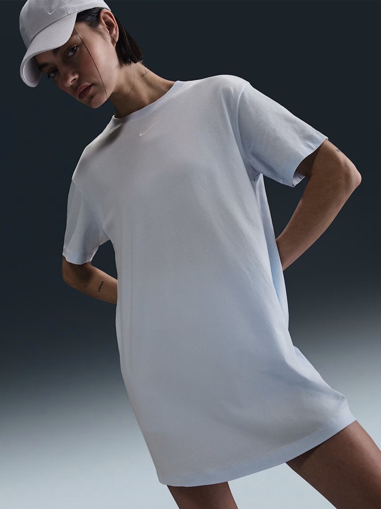 Платье женское Nike W NSW ESSNTL SS DRESS TSHRT голубое DV7882-423 изображение 3