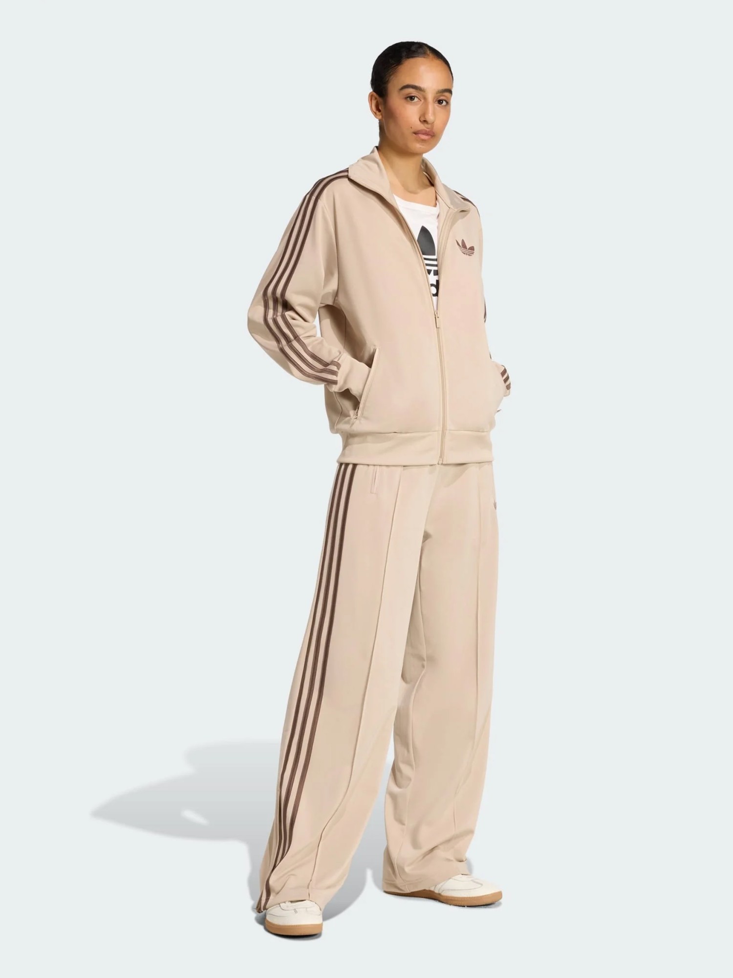 Брюки женские Adidas FB LOOSE TP бежевые KD3660 изображение 6
