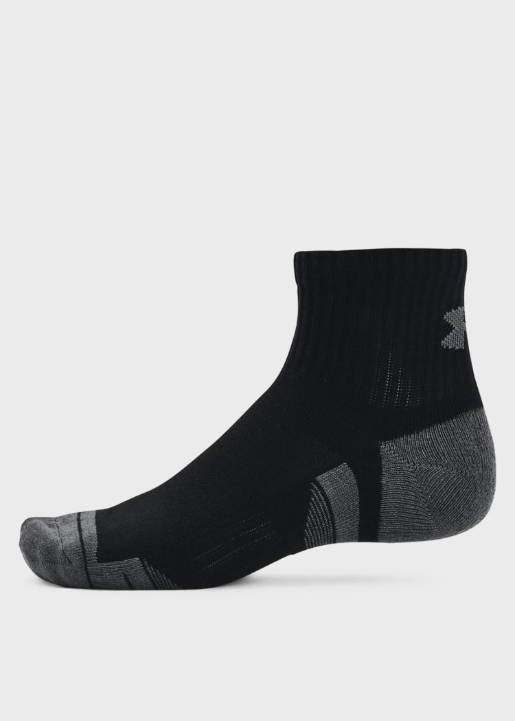 Носки  Under Armour UA Performance Cotton 3p Qtr черные 1379528-001 изображение 3