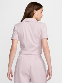 Футболка женская Nike W NSW ESSNTL SS POLO CRP TOP бежевая DV7884-019 изображение 3