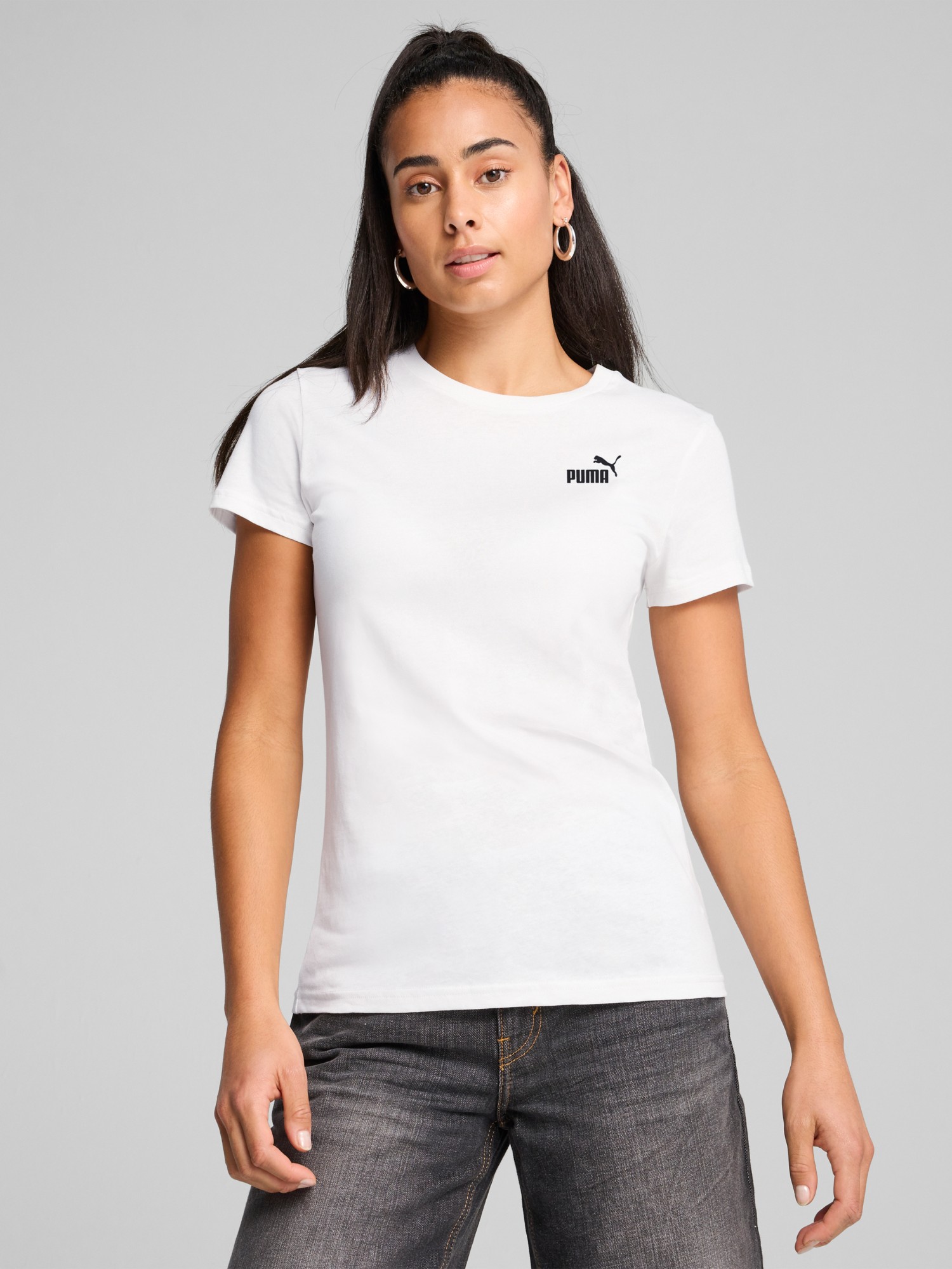 Футболка женская Puma ESS Small No. 1 Logo Tee белая 68237202 изображение 2