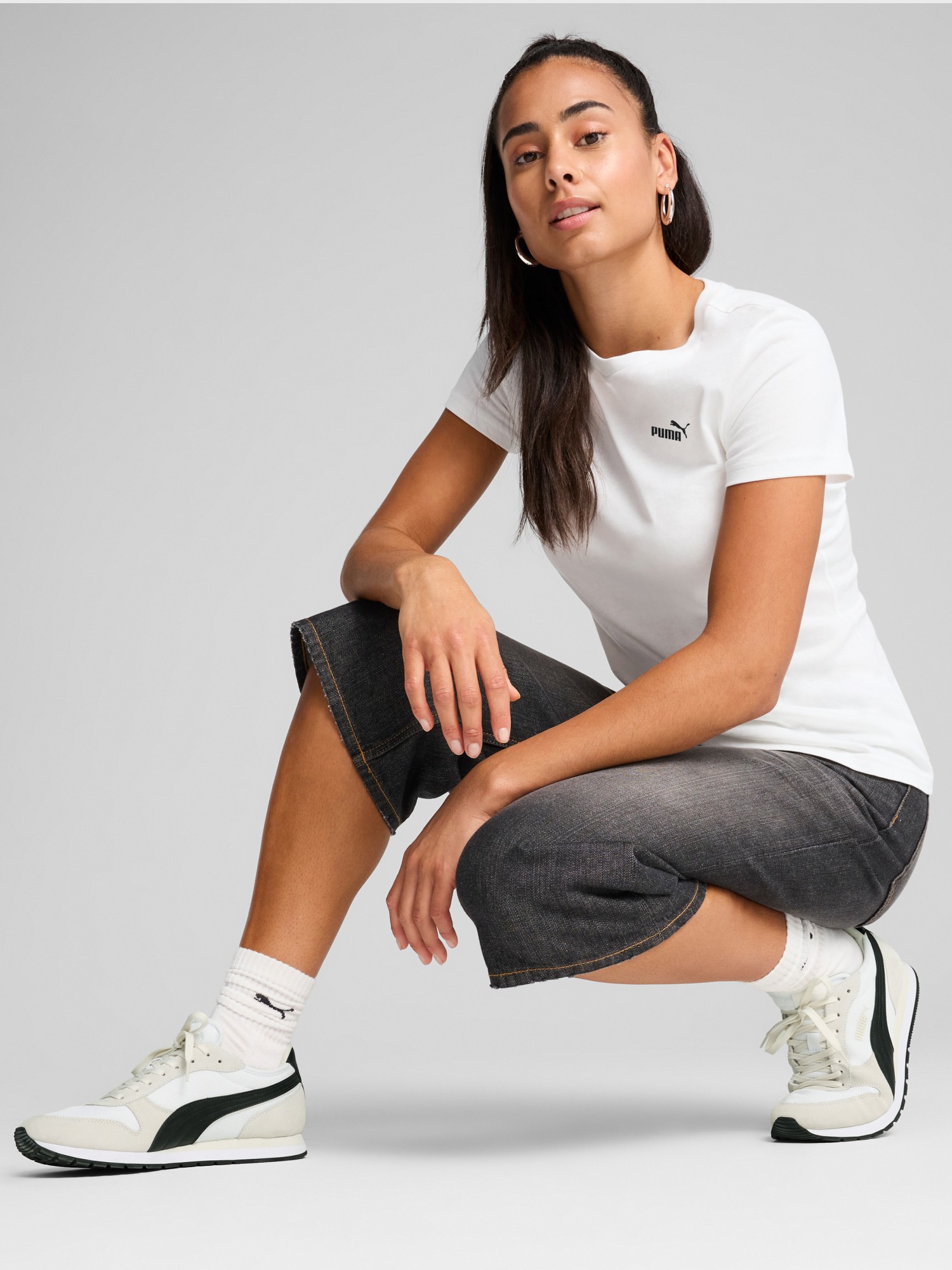 Футболка женская Puma ESS Small No. 1 Logo Tee белая 68237202 изображение 4