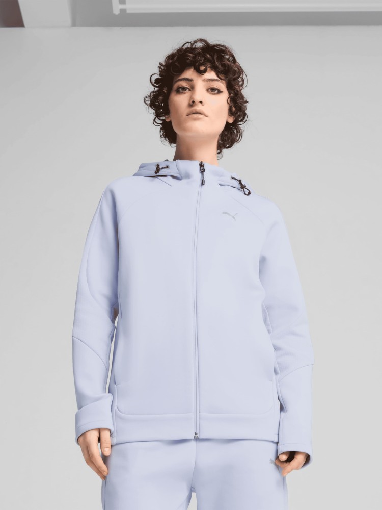 Толстовка женская Puma EVOSTRIPE Full-Zip Hoodie голубая 68505047 изображение 2