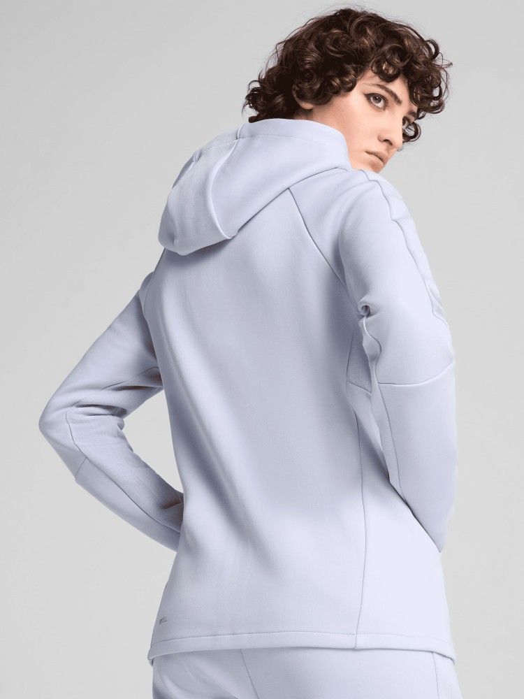 Толстовка женская Puma EVOSTRIPE Full-Zip Hoodie голубая 68505047 изображение 3