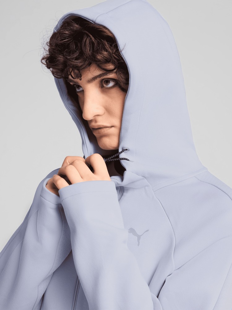 Толстовка женская Puma EVOSTRIPE Full-Zip Hoodie голубая 68505047 изображение 4