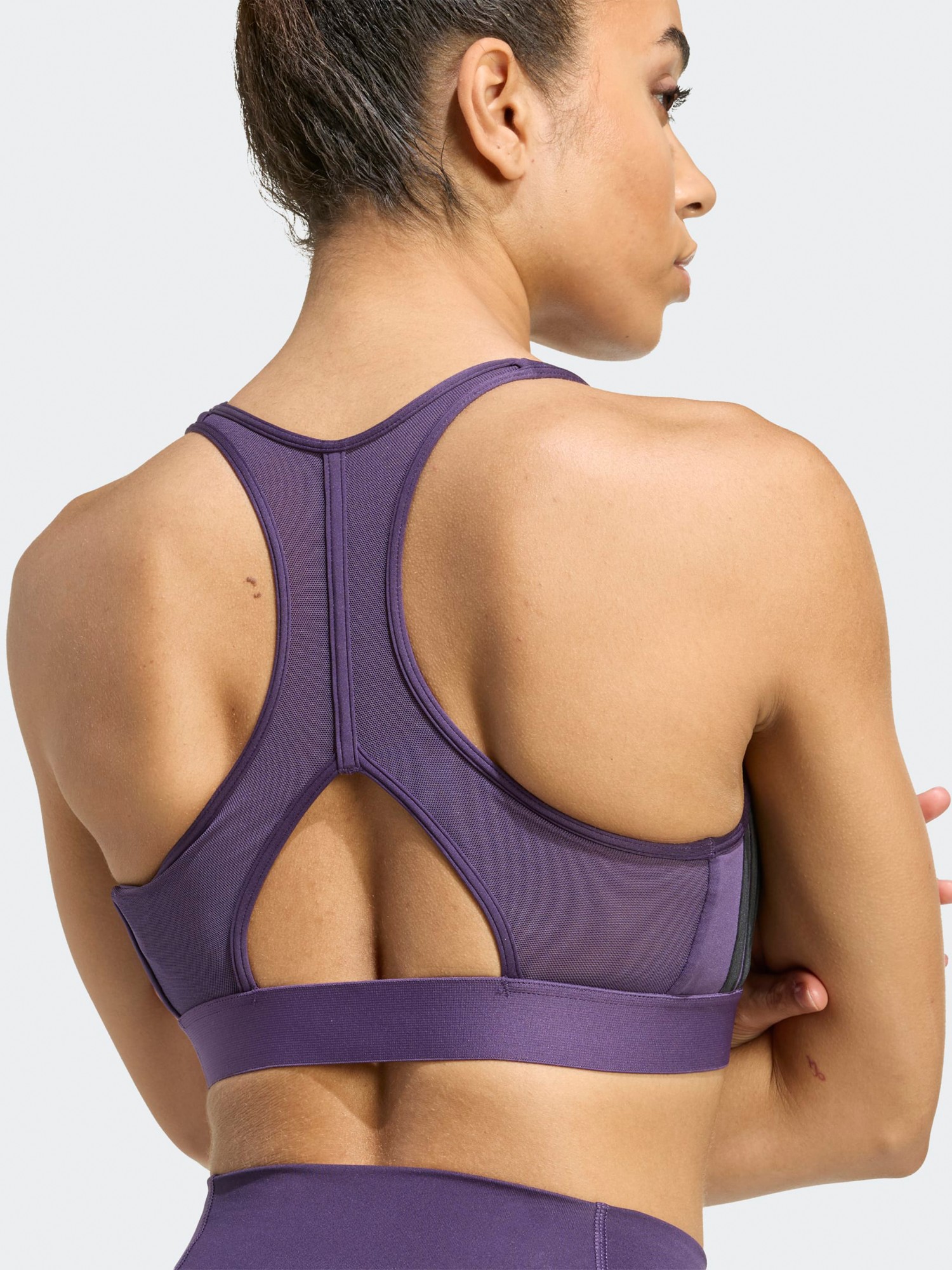 Бра женский Adidas PWRCT MS 3S BRA фиолетовый JY2120 изображение 6