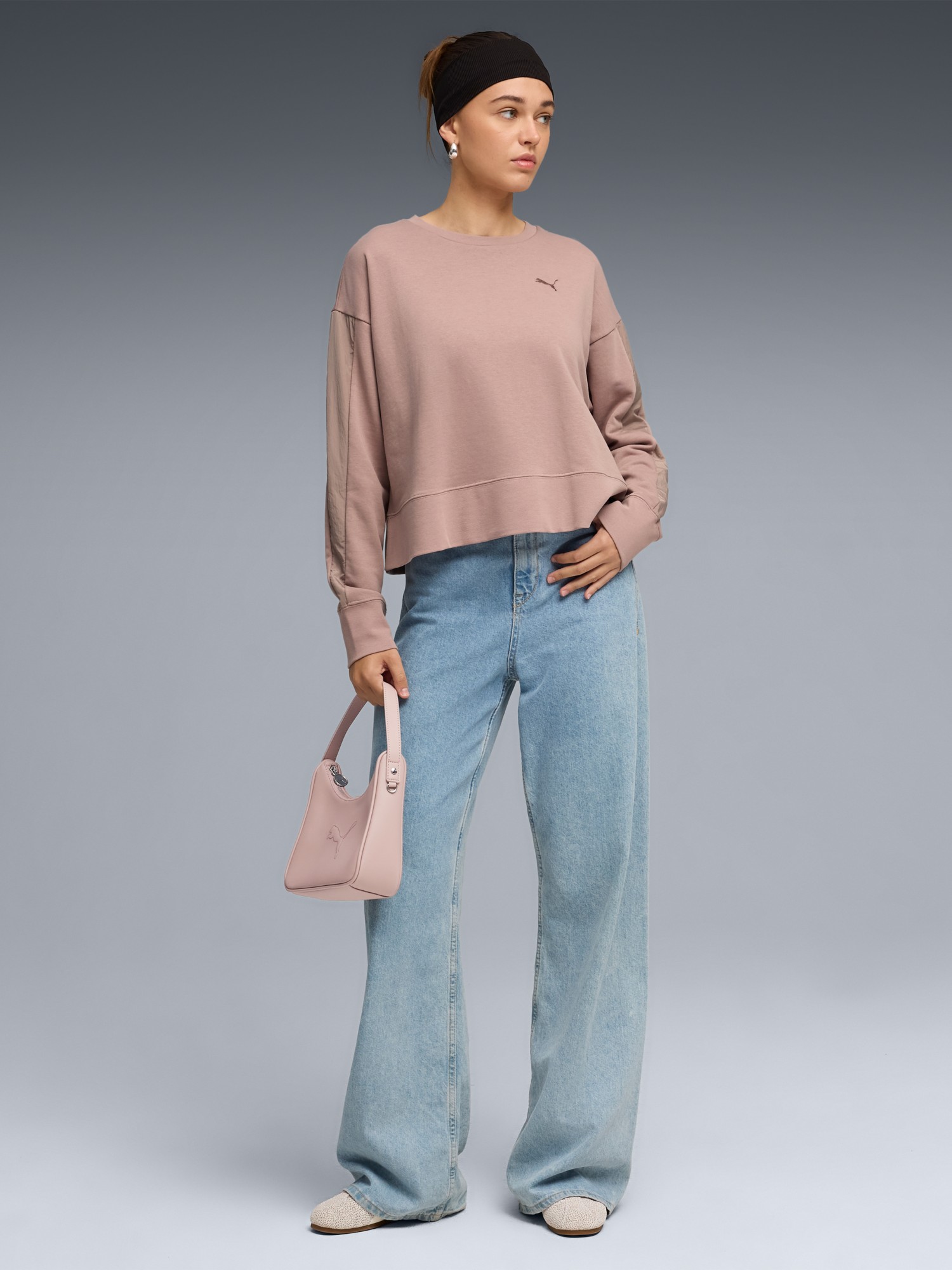 Толстовка женская Puma HER Relaxed Crew TR мокко 69188588 изображение 4