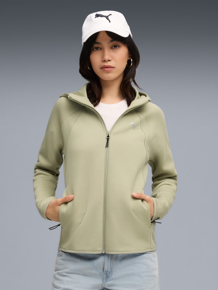 Толстовка женская Puma EVOSTRIPE Full-Zip Hoodie DK оливковая 68814182 изображение 2